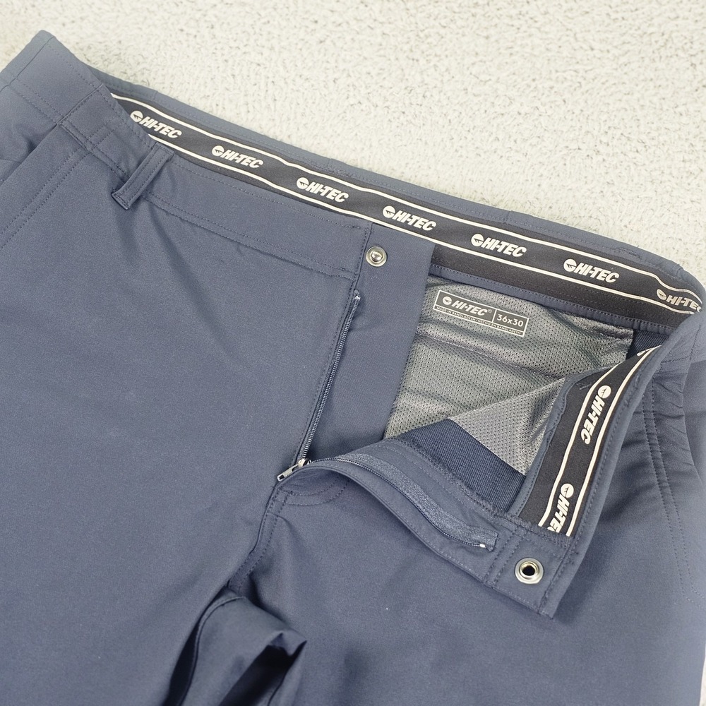 Hi-Tec Pants Mens 36x30 Blue Stretch Hiking Zip Pocket Performance Trail